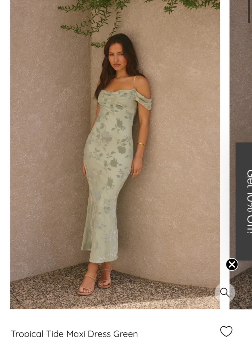 Tropical Tide Green Floral Maxi Dress — Off-Shoulder Slip Style